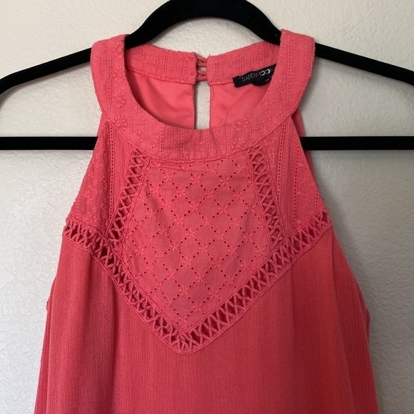 Papermoon tank top blouse women’s XS extra small pink lace high neck - Picture 2 of 6